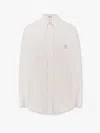 Brunello Cucinelli Cotton Shirt With Logo Embroidery In White