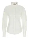 Brunello Cucinelli Shiny Collar Detail Shirt In White