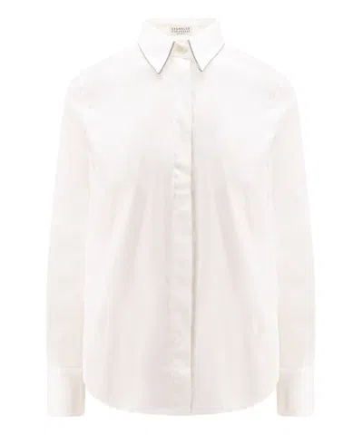 Brunello Cucinelli Shirt In Bianco