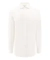 Brunello Cucinelli Men's Cotton Canvas Button-collar Dress Shirt In White
