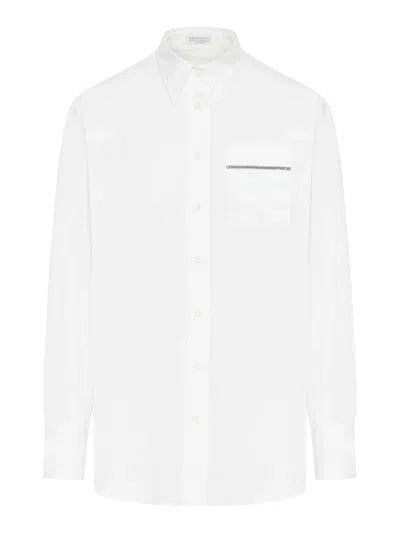 Brunello Cucinelli Monili-embellished Shirt In White
