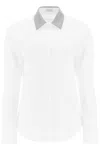 Brunello Cucinelli Women's "shirt With Beaded Collar In Bianco (white)