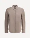 Brunello Cucinelli Beige Shirt With Classic Collar And Monil Detail On The Front N Cotton Blend Woman In Brown