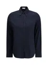 Brunello Cucinelli Shirt With Embellishments In Blue