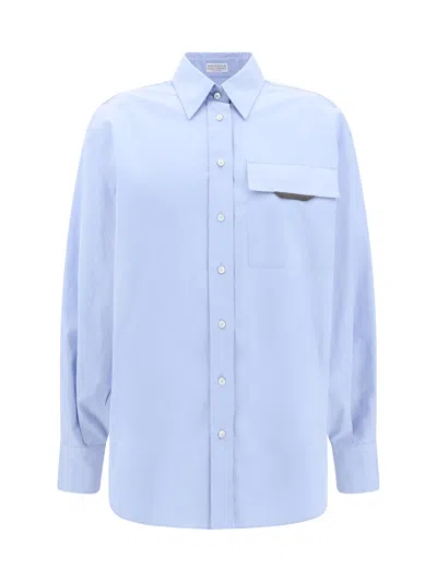 BRUNELLO CUCINELLI SHIRT WITH ICONIC JEWELRY DETAIL
