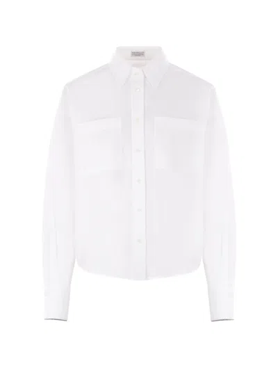 Brunello Cucinelli Shirt With Jewelry Decoration In White