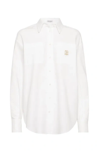 Brunello Cucinelli Shirt With Logo In White