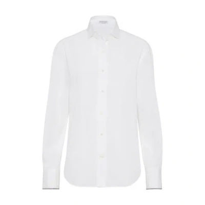 Brunello Cucinelli Shirt With Monile In Blanc