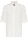 Brunello Cucinelli Precious Buttonhole Shirt In Beige