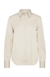 Brunello Cucinelli Shirt With Monili In Cool Beige