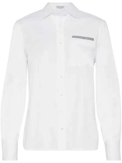 BRUNELLO CUCINELLI SHIRT WITH MONILI DETAIL