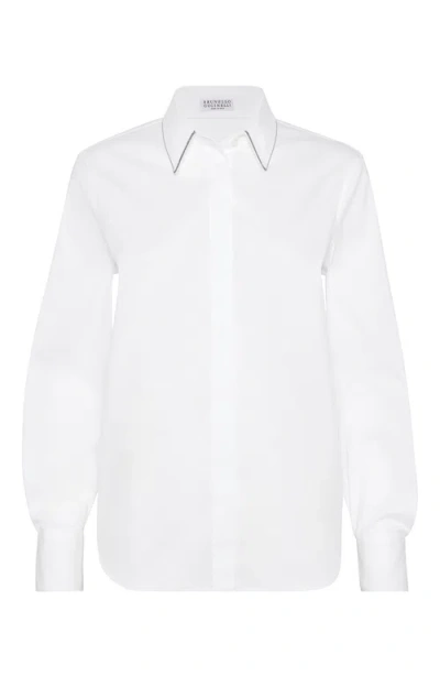 BRUNELLO CUCINELLI BRUNELLO CUCINELLI SHIRT WITH MONILI