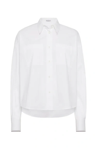 BRUNELLO CUCINELLI BRUNELLO CUCINELLI SHIRT WITH MONILI