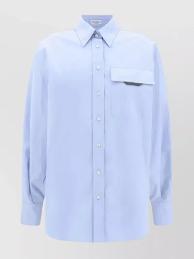 BRUNELLO CUCINELLI SHIRT WITH POCKET AND LONG SLEEVES