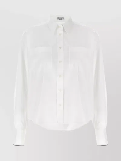 Brunello Cucinelli Shirt With Pockets And Long Sleeves In White