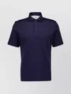 Brunello Cucinelli Shirt With Polo Collar And Short Sleeves In Blue
