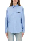 Brunello Cucinelli Shirt Featuring Shiny Flap Detail In Blue