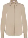Brunello Cucinelli Popeline Cotton Shirt In Brown