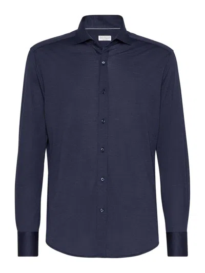 BRUNELLO CUCINELLI CAMISA - AZUL