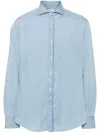 Brunello Cucinelli Denim Shirt With Long Sleeves And Curved Hem