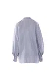Brunello Cucinelli Camicia A Righe In Seta Azzurra