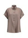 Brunello Cucinelli Jewel Embellished Silk Top