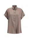 Brunello Cucinelli Jewel Embellished Silk Top