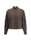 Brunello Cucinelli Wool Shirt In Brown