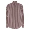 Brunello Cucinelli Bead-embellished Striped Cotton-sateen Shirt In Multi