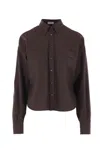 Brunello Cucinelli Wool Shirt In Brown