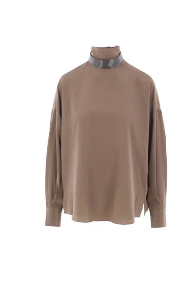 Brunello Cucinelli Shirts In Brown