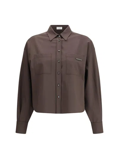 Brunello Cucinelli Shirts In Brown