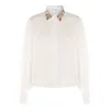 Brunello Cucinelli Lightweight Cotton Shirt With Contrasting Details In White