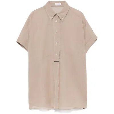 Brunello Cucinelli Cotton Shirts In Beige