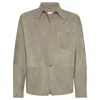 Brunello Cucinelli Khaki Coat With Classic Collar In Beige