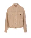 Brunello Cucinelli Collared Neck Jacket Buttoned Cuffs In Beige