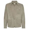 Brunello Cucinelli Khaki Coat With Classic Collar In Beige