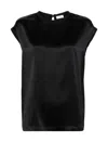 Brunello Cucinelli Beaded-trim Satin Blouse In Black