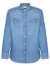 Brunello Cucinelli Long-sleeved Shirt In Blue