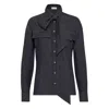 Brunello Cucinelli Long-sleeved Denim Shirt With Bow In Blue