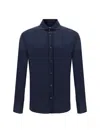 Brunello Cucinelli Men Silk Shirt In Blue