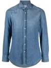 Brunello Cucinelli Button-up Denim Shirt In Blue