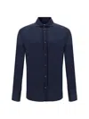 Brunello Cucinelli Men Silk Shirt In Blue