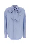 Brunello Cucinelli Powder Blue Poplin Shirt In Blue
