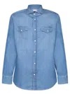 Brunello Cucinelli Long-sleeved Shirt In Blue