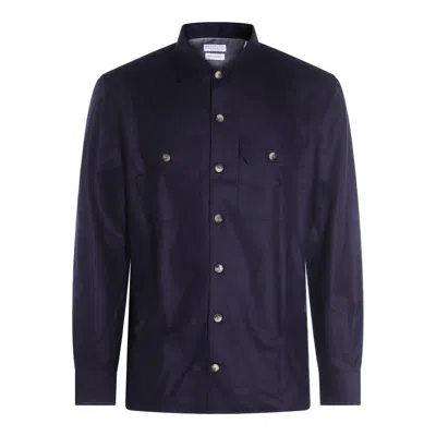 BRUNELLO CUCINELLI SHIRTS BLUE AND GREEN