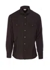 Brunello Cucinelli Man Shirt Deep Purple Size Xl Cotton In Brown