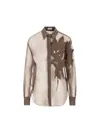Brunello Cucinelli Silk Semi-sheer Long Sleeves Shirt In Brown In Brown