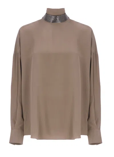 Brunello Cucinelli Shirts In Brown