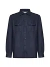 Brunello Cucinelli Wool Flannel Overshirt In Buio